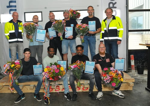 Negen collega's behalen certificaat Beton Vakman